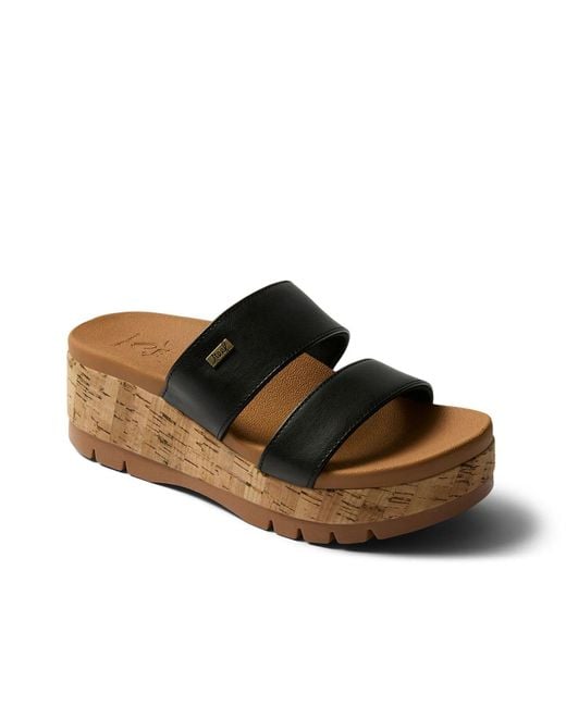 Reef Women's Black Horizon Luca Wedge Sandal