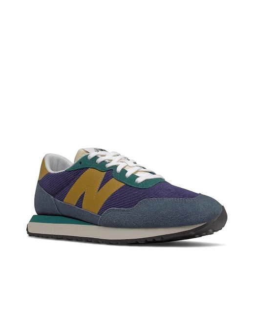 New Balance Leather 237 Sneaker in Blue/Yellow (Blue) for Men - Lyst