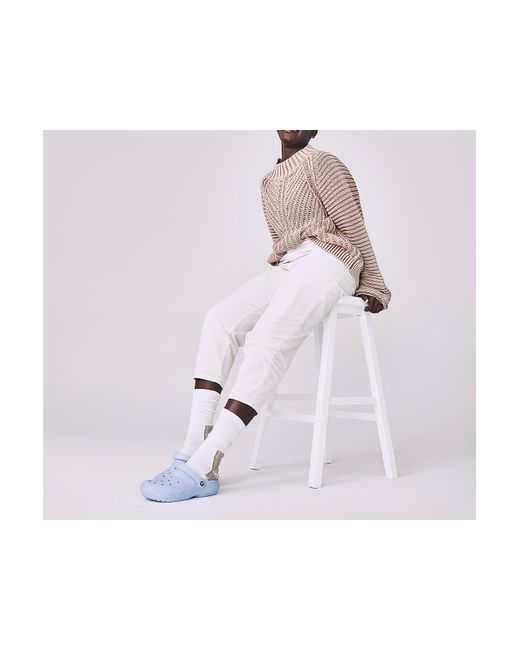 mineral blue classic lined crocs