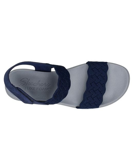 Skechers Blue Arya On The Rise Wedge Sandal