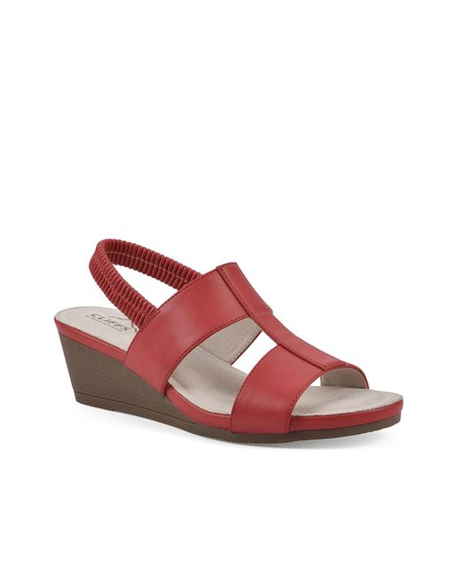 White Mountain Red Candea Wedge Sandal