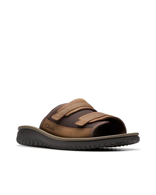 Clarks Brown Wesley Easy Sandal for men