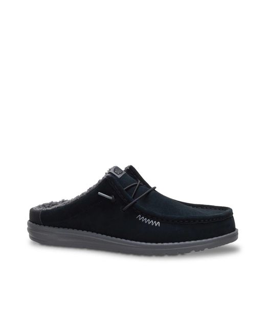HeyDude Black Wally Slip Warmth Slipon for men