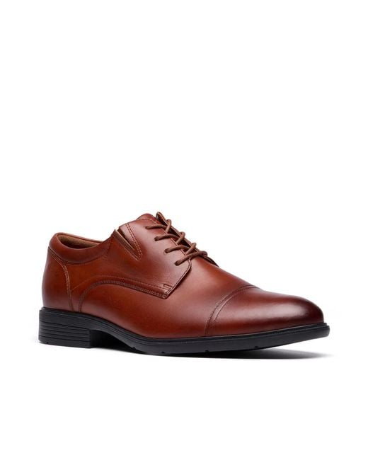Clarks Brown Steadwell Cap Oxford for men