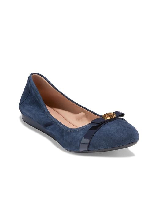 Cole Haan Tova Bow Ballet Flat In Blue Lyst
