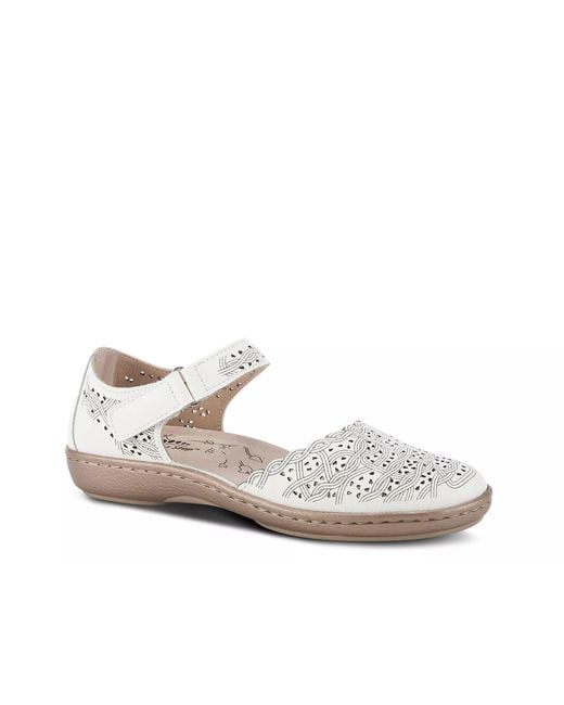 Spring Step White Sabriye Flat