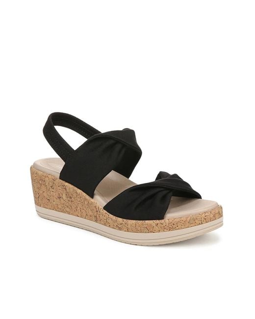 LifeStride Black Riley Wedge Sandal