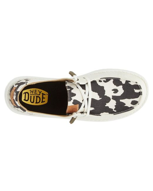 Hey Dude Womens Wendy Cow Print in The Wild Casual Shoes
