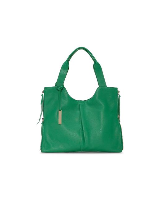 Vince Camuto Green Corla Leather Shoulder Bag