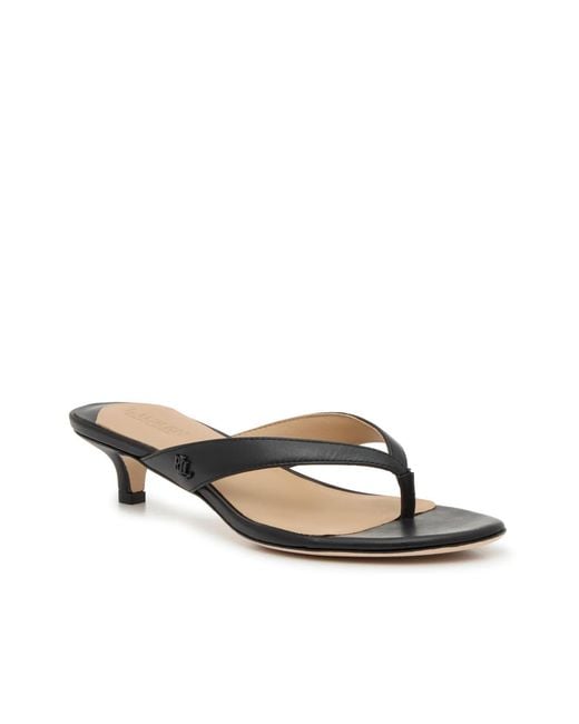 Ralph Lauren Francesca Sandal in Black | Lyst