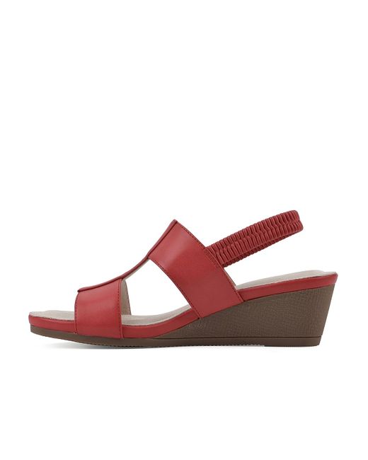 White Mountain Red Candea Wedge Sandal