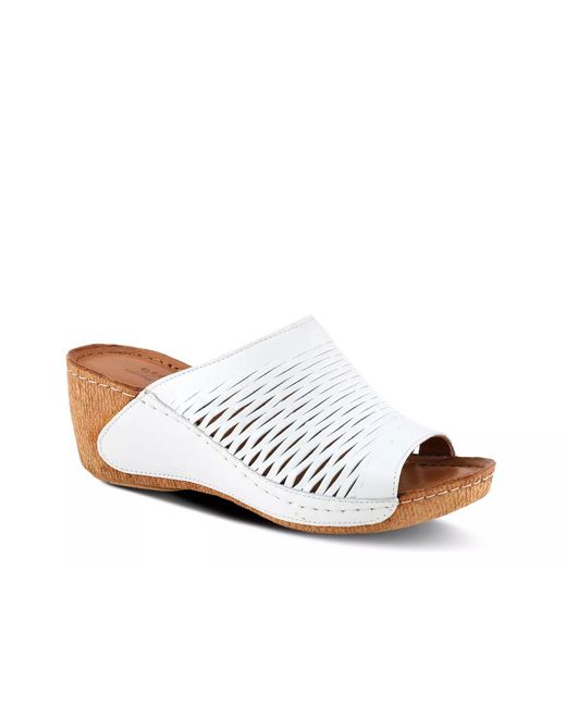 Spring Step White Cunacena Wedge Sandal