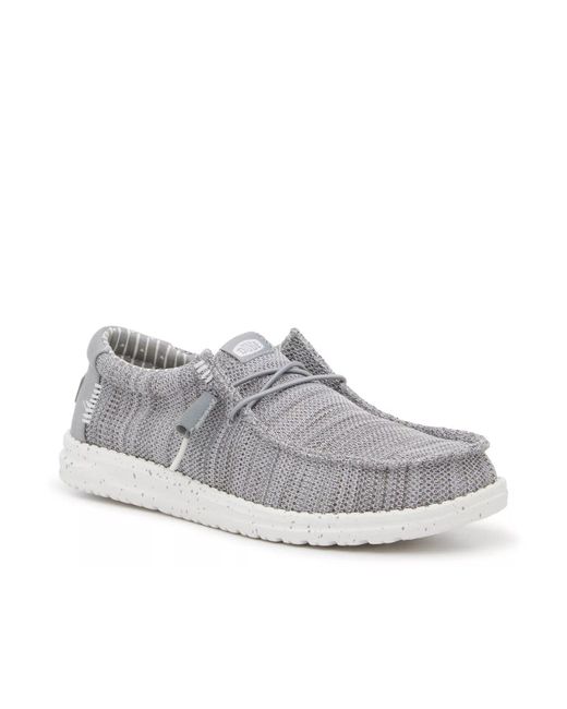 HeyDude Gray Wide Width Wally Slipon for men