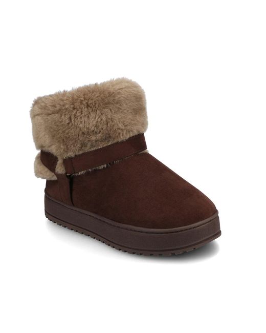 Journee Collection Brown Thada Bootie Slipper