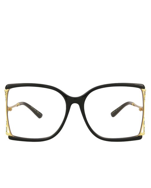 Gucci Oversized Clear Sunglasses in Black/Gold (Black) Lyst
