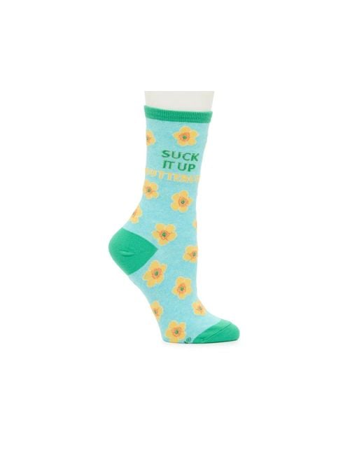 Socksmith Green Suck It Up Buttercup Crew Socks