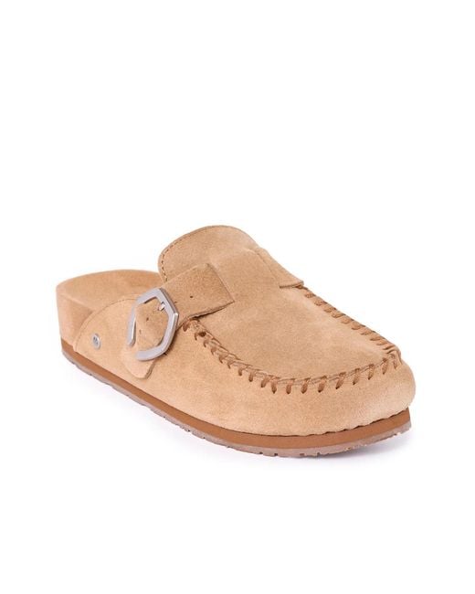 Minnetonka Black Buckle Clog