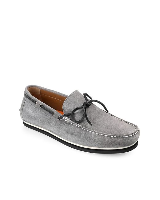 Thomas & Vine Suede Sadler Boat Shoe in Grey (Gray) for Men | Lyst