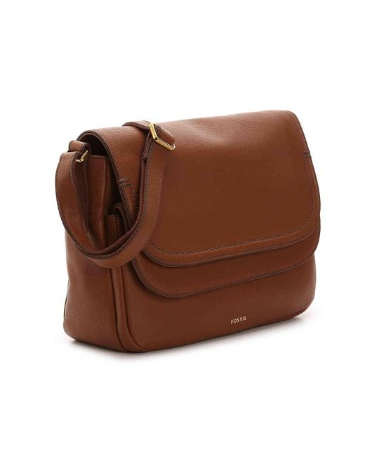 Fossil Peyton Leather Crossbody Bag in Brown Lyst