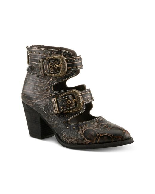L'ARTISTE Black Notched Bootie