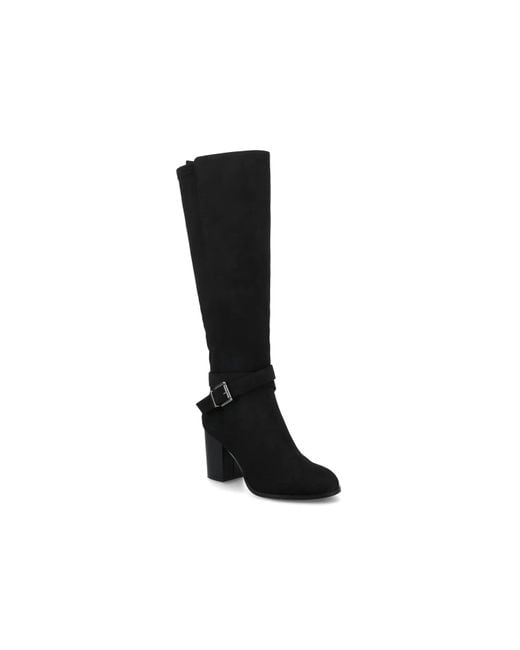 Journee Collection Black Wide Width Avalonn Riding Boot