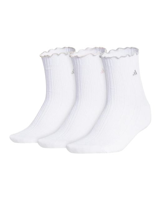 Adidas Black Performance Ruffle Quarter Socks 3 Pack
