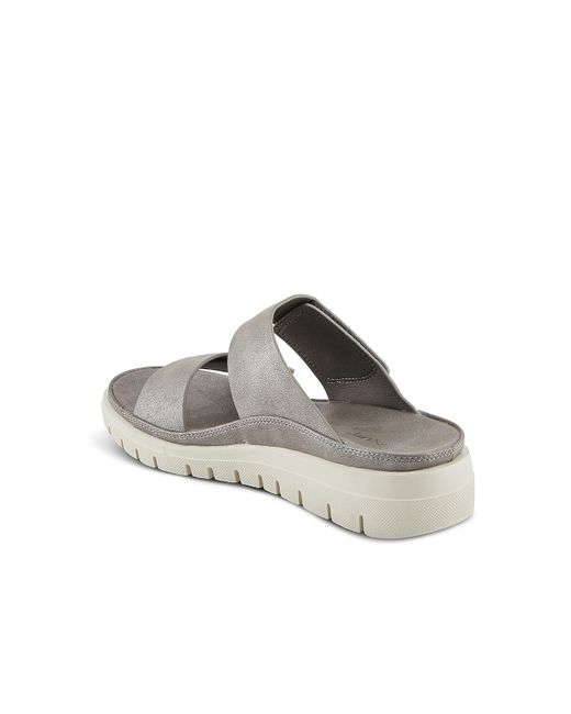 Flexus by Spring Step Gray Buttony Wedge Sandal