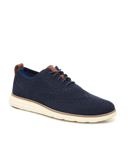 cole haan original grand stitchlite indigo blue wingtip oxfords