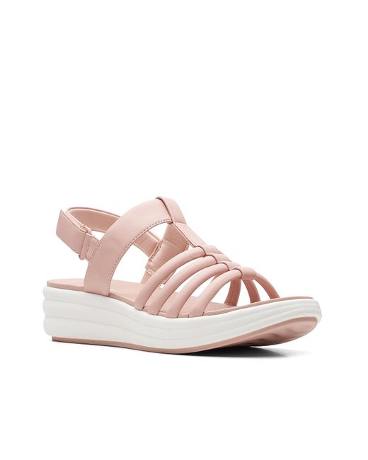 Clarks Synthetic Drift Ease Wedge Sandal in Taupe (Gray) Lyst