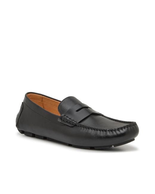 Vince Camuto Mens Black Leather Slip-On Penny Loafers Amazon.com | Vince Camuto Men main image 3