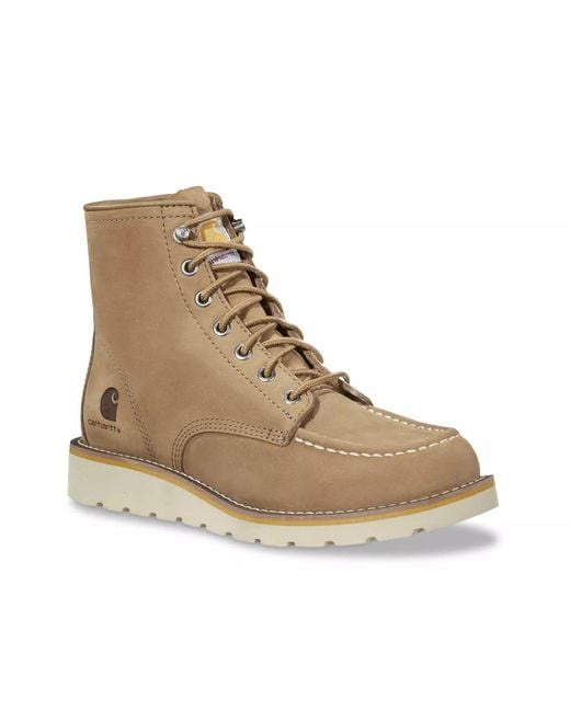 Carhartt Black Moc Toe Wedge Work Boot