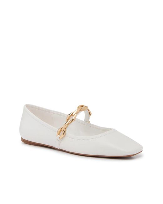 Vince Camuto White Vineya Mary Jane Flat