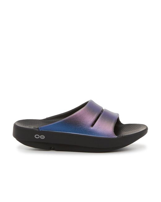 OOFOS Black Ooahh Luxe Slide Sandal
