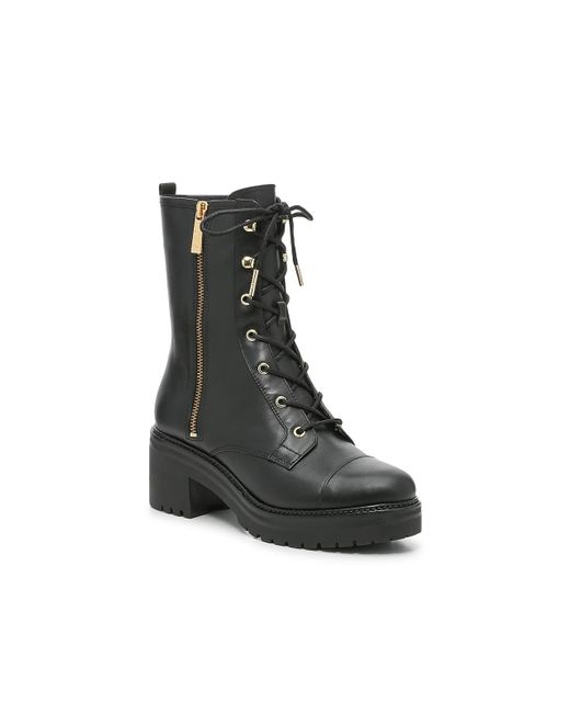 MICHAEL Michael Kors Leather Anaka Combat Boot in Black | Lyst