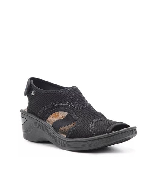 LifeStride Black Dream Wedge Sandal
