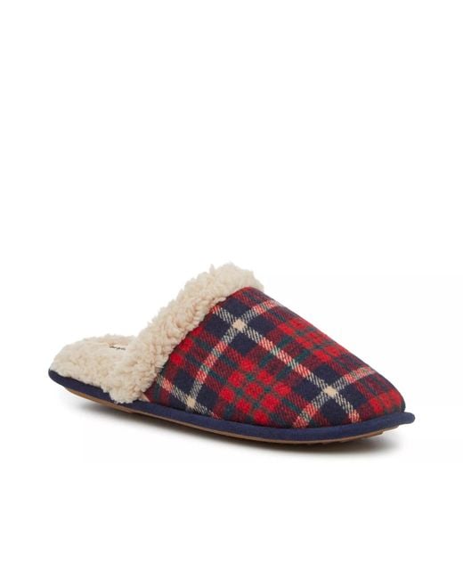 Dearfoams Multicolor Plaid Scuff Slipper for men