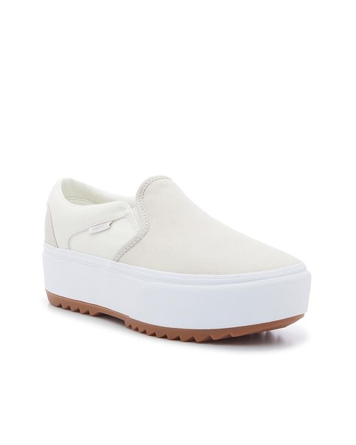 Vans White Asher Platform Slip-on Sneaker