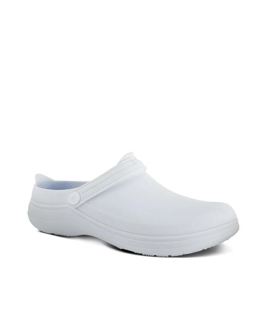 Spring Step White Cameron Waterproof Clog for men