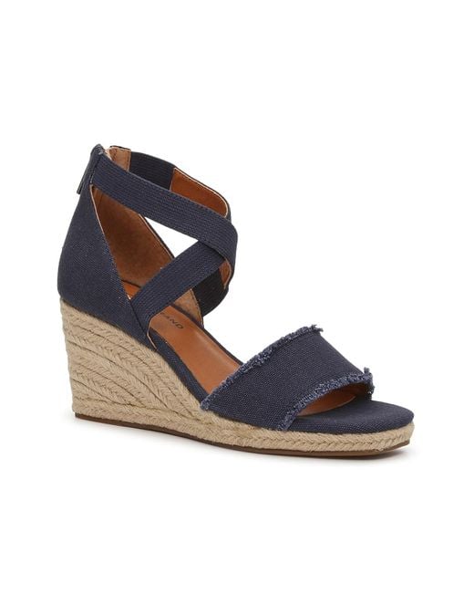 Lucky Brand Massia Wedge Sandal in Blue | Lyst