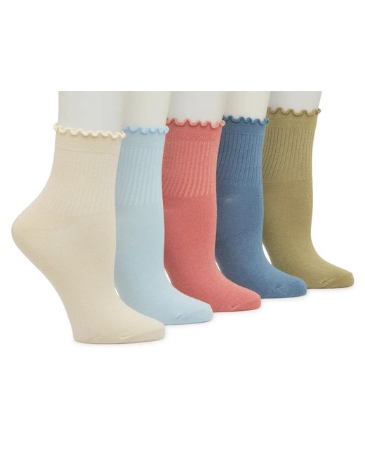 Kelly & Katie Blue Solid Ankle Socks 5 Pack
