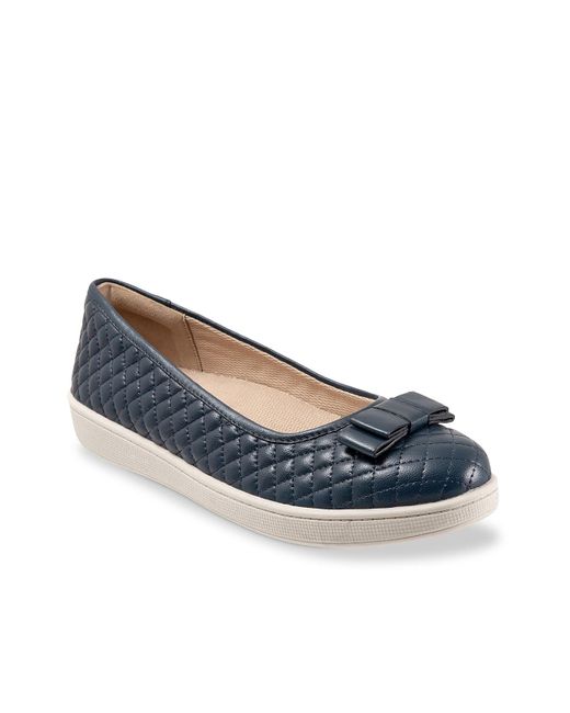 Trotters Leather Anna Ballet Flat in Navy (Blue) | Lyst
