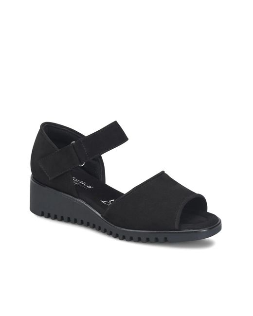 Comfortiva Black Daniella Wedge Sandal