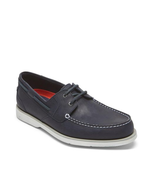 Rockport Leather Southport Boat Shoe in Navy (Blue) for Men Lyst