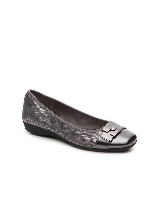 Lyst - Anne Klein Sport Ursala Ballet Flat in Metallic