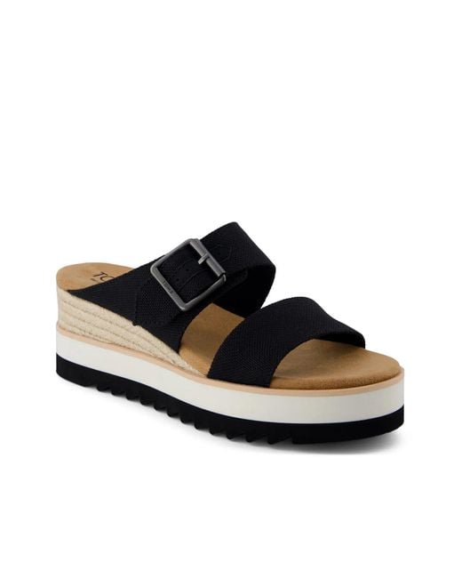 TOMS Women's Black Diana Wedge Sandal