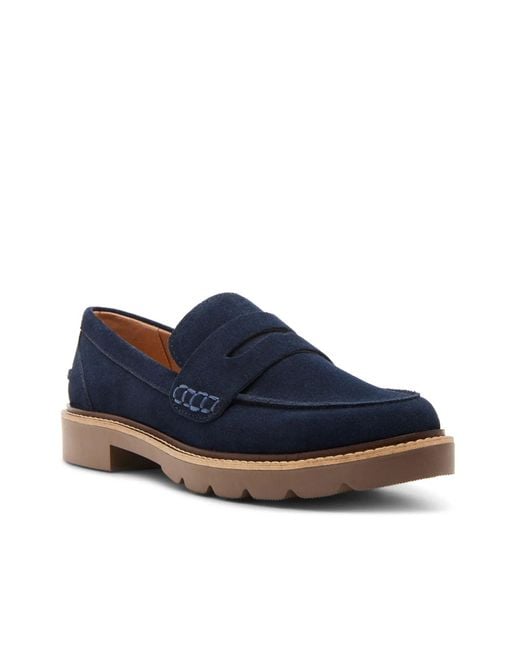 Blondo Blue Lugged Waterproof Penny Loafer