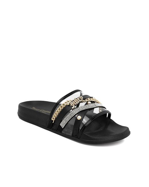 Juicy Couture Styx Slide Sandal in Black - Lyst