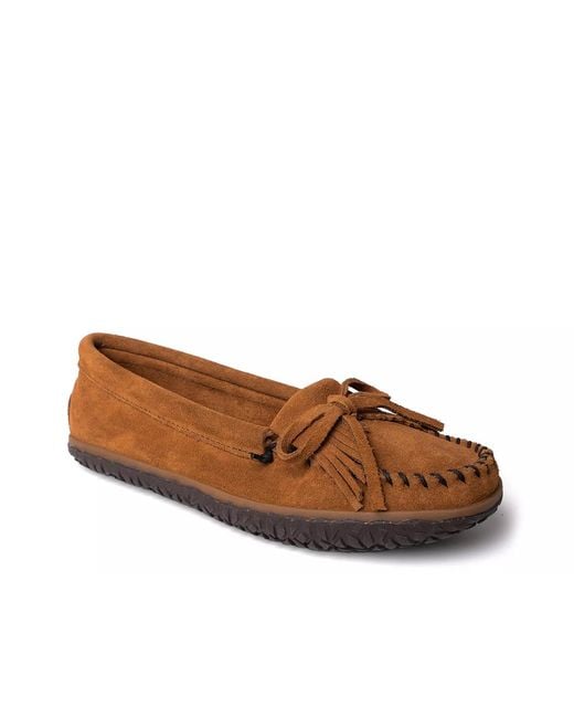 Minnetonka Brown Kilty Tread Slipper