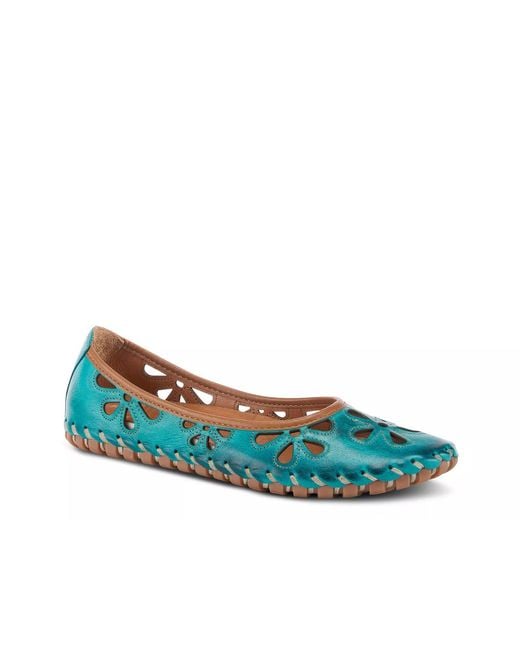 Spring Step Blue Rayely Flat