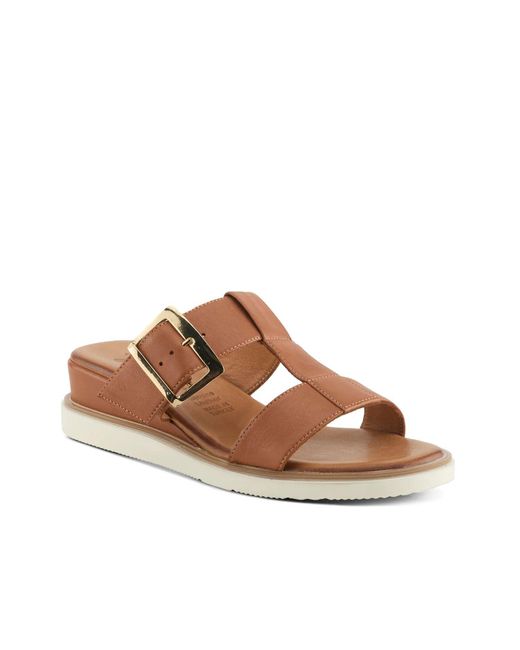 Spring Step Brown Seaport Wedge Sandal